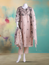 Embroidered Chanderi Kurta With Pant & Dupatta